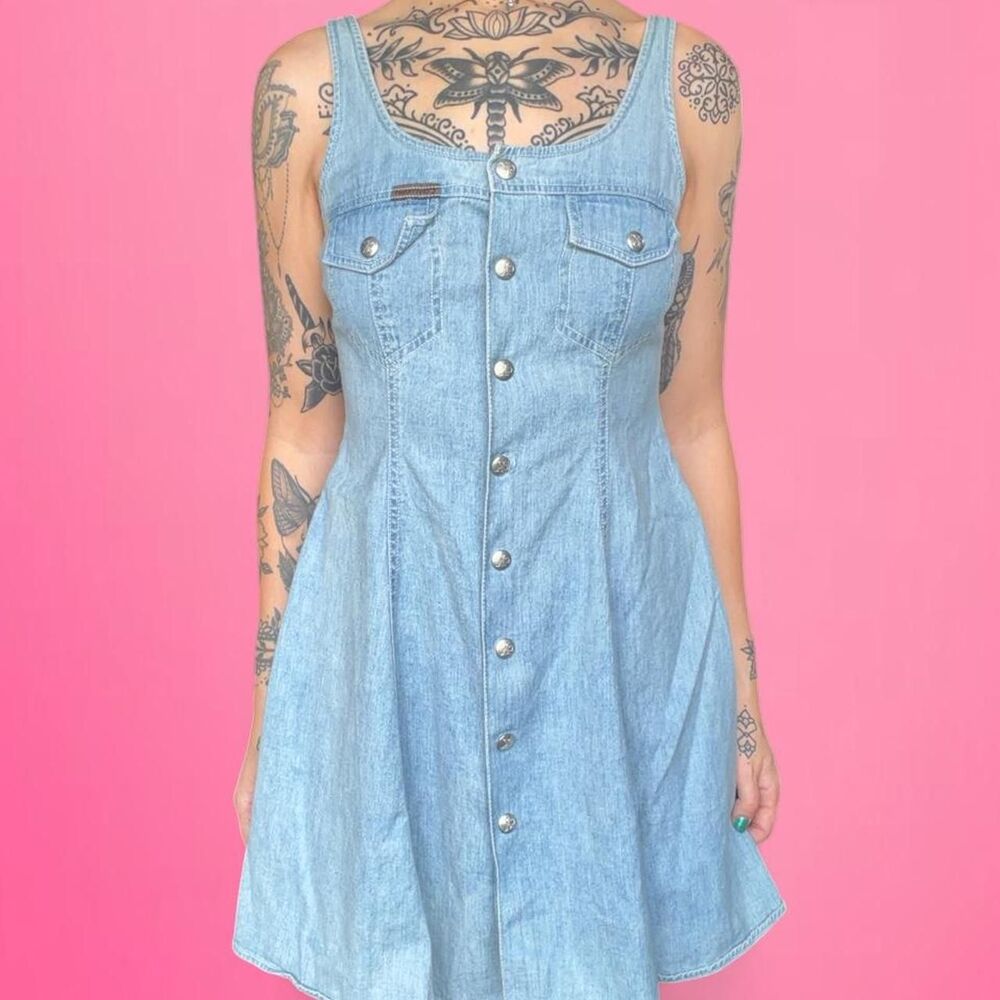 vintage y2k calvin klein denim dress